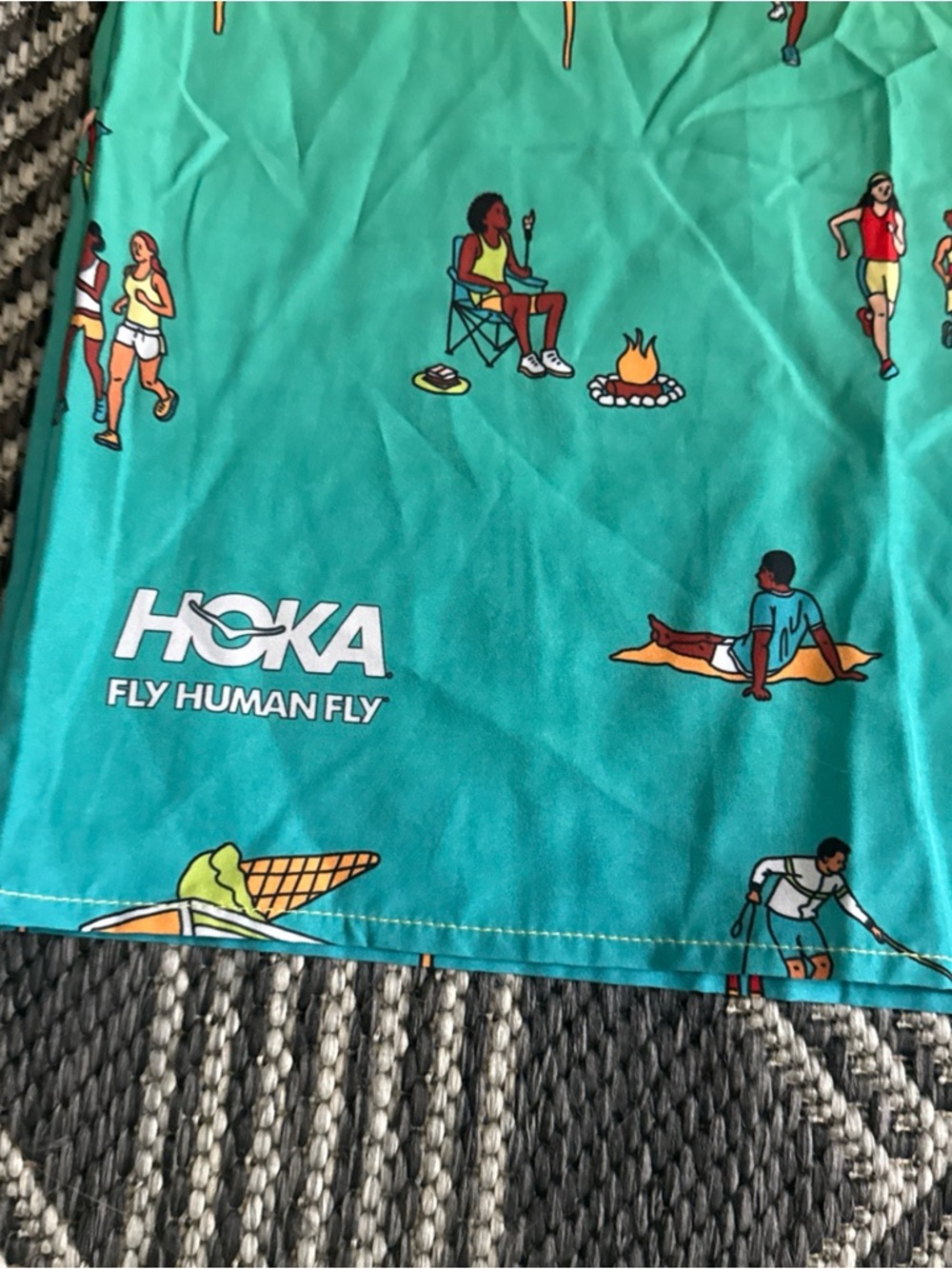 Rare- Hoka Hawaiian Button Up Medium Short Sleeve Beach Fly Human Fly - Picture 4 of 7